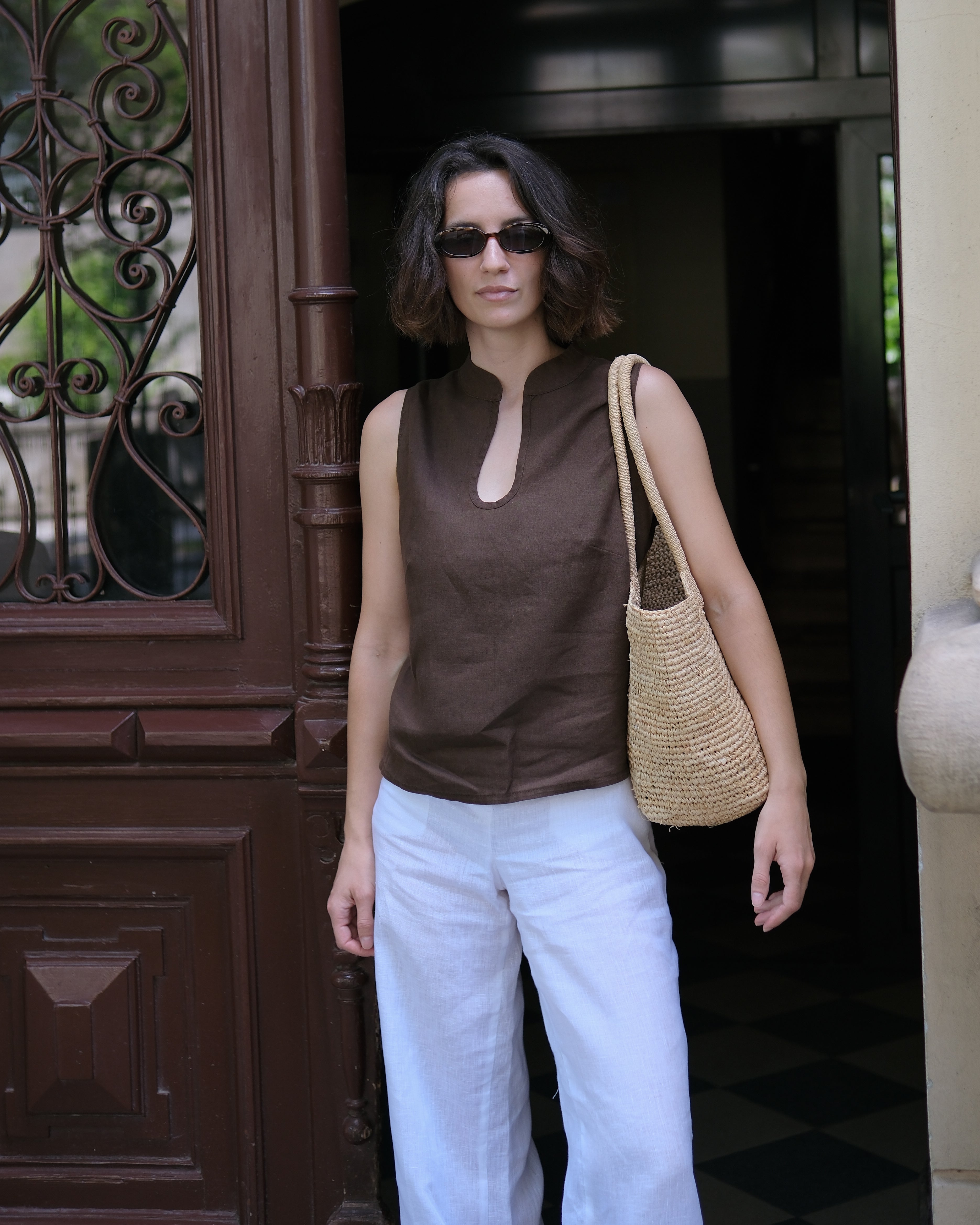 Lniany top Ondine